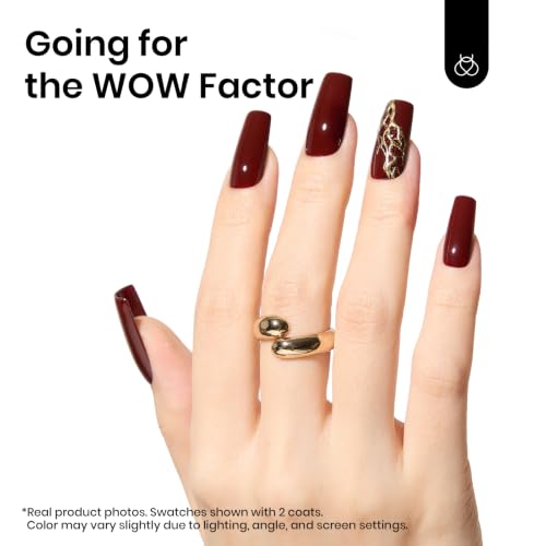 Image of Beetles Red Gel Polish - Merlot Wine 15ML /0.51Fl Oz, Maroon Dark Red Gel Nail Polish, Soak Off UV LED Lamp Burgundy Color Fall Nails Art, Manicure Salon DIY Home