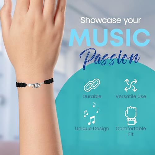 Infinity Collection Trumpet Bracelet for Musicians – Adjustable Black Braided Cord with Silver Trumpet Charm – Band Jewelry Gift for Trumpet Players, Teachers, Marching Band, and Music Lovers3