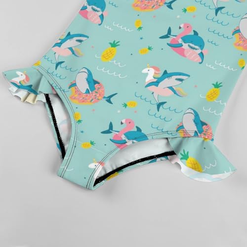 Girls One Piece Swimsuit Yellow Banana Ruffles Swimwear Bathing Suits 3-12 Years4