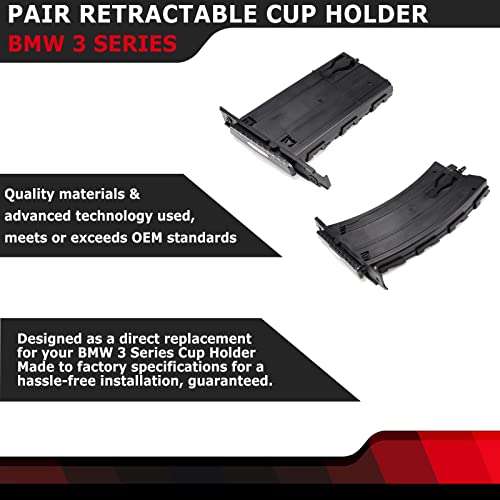 Par de portavasos retráctiles laterales compatibles BMW Serie 3 miniatura 2