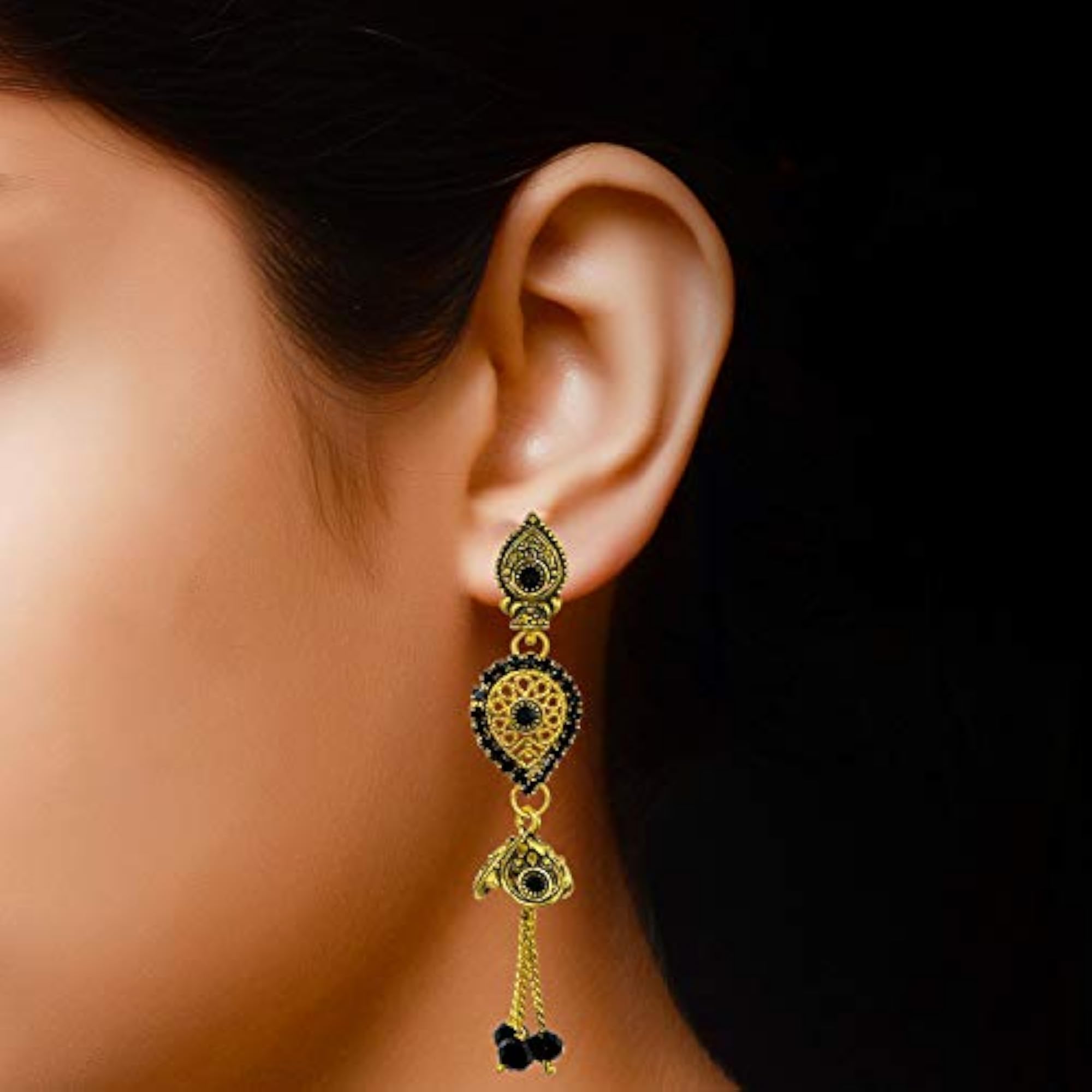 Traditional Plated Jhumka Earrings, Festive Elegance