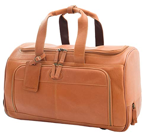 Sac de voyage cuir véritable HLG641 avec roulettes pour vos déplacements