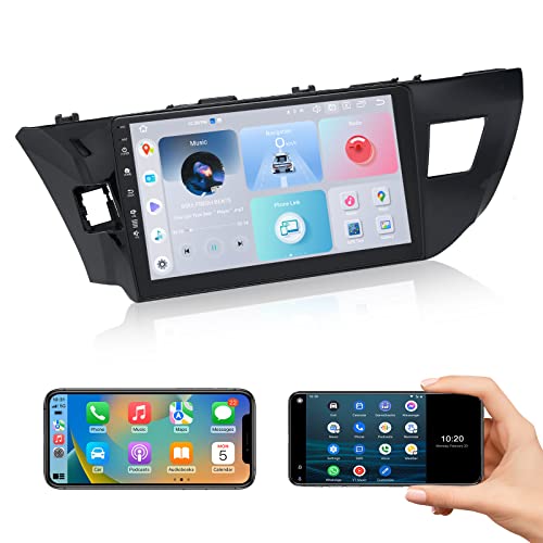 Roadanvi 10.2" Android 12 Car Stereo for Toyota Corolla 2014 2015 2016 Carplay Android Auto Car Radio WiFi+4G LTE 1280x720 QLED Touch Screen Head Unit Bluetooth 4GB+64GB GPS Navigation