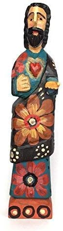 Altiplano Heart of Jesus Statue - 15" Tall, Hand Carved, Made in Guatemala