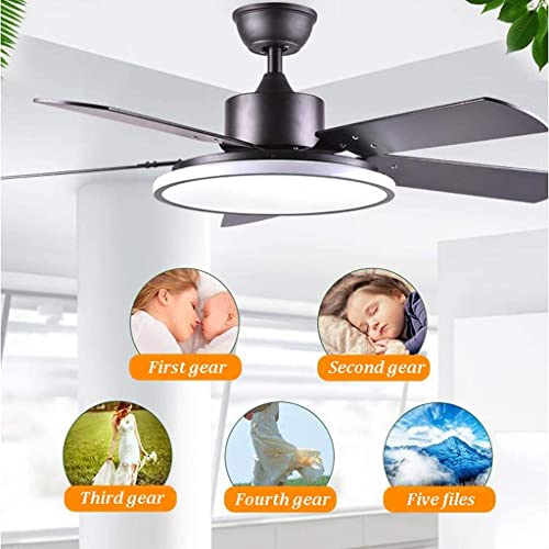 Ventilador de techo de madera maciza nordica de alta calidad con lampara LED moderna 7