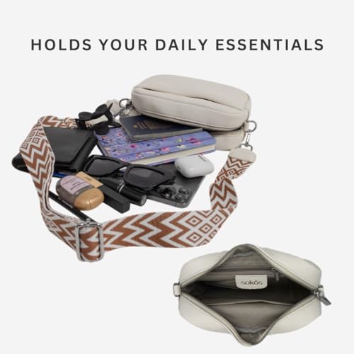 Kate Vegan Leather Women's Crossbody Bag - Purse with 2 Adjustable Straps, Zip & Slit Pockets, Travel Handbag, Everyday Use3