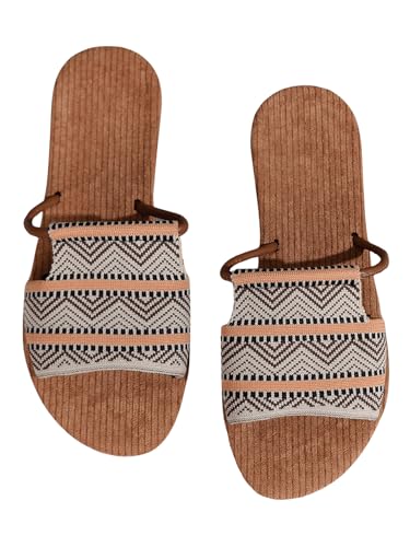 GORGLITTER Women's Boho Beach Sandals Dress Flats Open Toe Flip Flops Slides Shoes