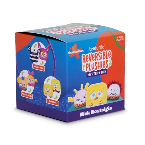 Image of TeeTurtle Nickelodeon Nick Nostalgia Series Reversible Plushie Mystery Box - 3-Inch Two-Sided Blind Box Plush with Embroidered Details - Cute Surprise Toy for Kids, Teens, and Adult
