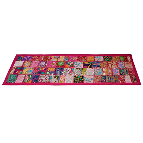 Chemin de table patchwork ethnique brodé 40x152 cm pour maison vintage