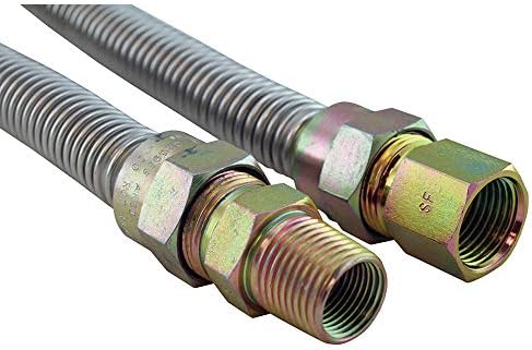 36" Stainless Steel Gas Connector with 1/2" and 1/2" Fittings