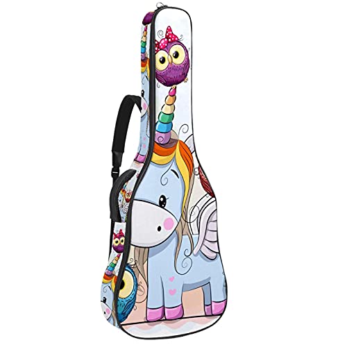 Housse guitare basse et classique imperméable à motif licorne avec zip