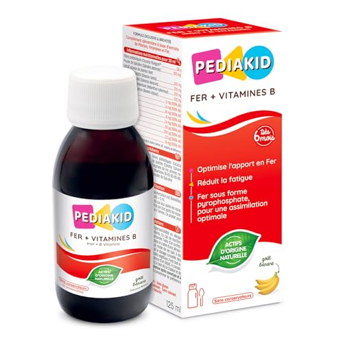 Réduire la Fatigue de l'Enfant avec le Sirop Fer + Vitamines B PEDIAKID Naturel 125 ml