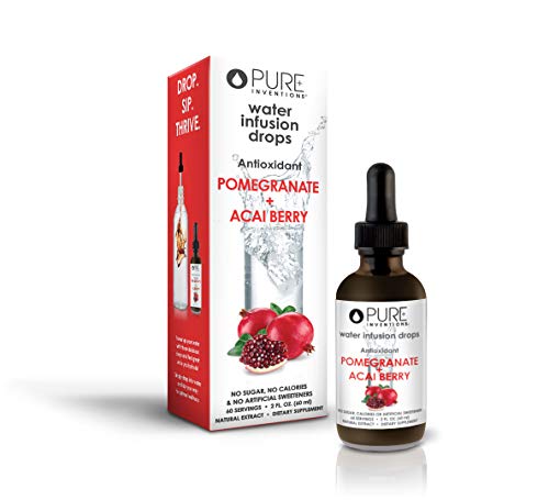 Pure Inventions, Antioxidant Fruit Extract Formulations Water Enhancers Infusion Drops (60 Servings) - 2 Oz (Pomegranate + Acai)