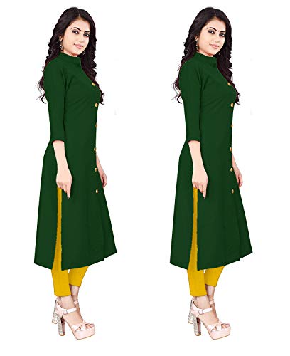 Image of NATEK Women's Cotton Straight Plain Kurtis Combo Pack of 2