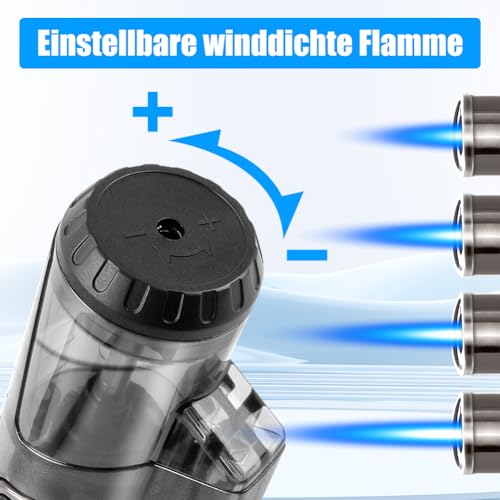Mechero de tormenta de llama chorro, 2 piezas recargables para camping y exterior 5