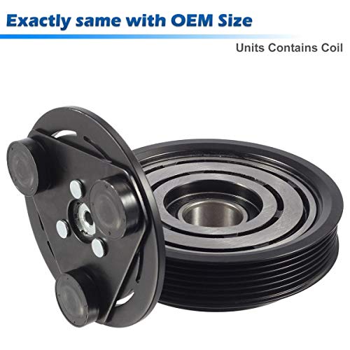 AUTEX AC A/C Compressor Clutch Assembly Kit 55111400AA Compatible with Liberty 2006 2007 2008 3.7L V6 Compatible with Nitro 2007 2008 3.7L V6 (Not Fits R/T Model)