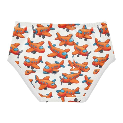 Joisal Toddlers Underwear Floral 2t Cotton Little Girl Panties Print Briefs Kids Undies Cute Cartoon Orange Airplanes2