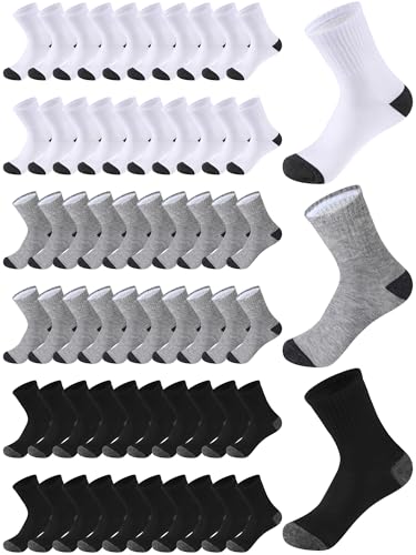 Tarpop 100 Pairs Bulk Socks Mens Moisture Wicking Casual Sports Ankle Socks Bulk for Homeless Unisex Adult