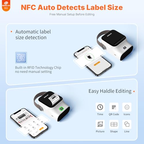 Image of Rongta 2 Inch Label Maker Machine with Transparent 2 inch Round Labels