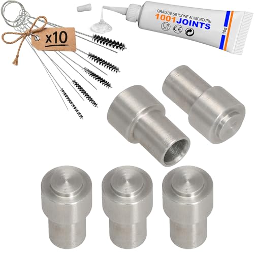 Lote de 5 tapas de aluminio para la válvula PISTÓN VÁLVULA DE Drenaje UNIDAD DE PERCOLACIÓN GRUPO RAMA MÁQUINA DE CAFÉ REEMPLAZO COMPATIBLE CON JURA IMPRESSA GIGA KRUPS FRANKE AEG ETC…