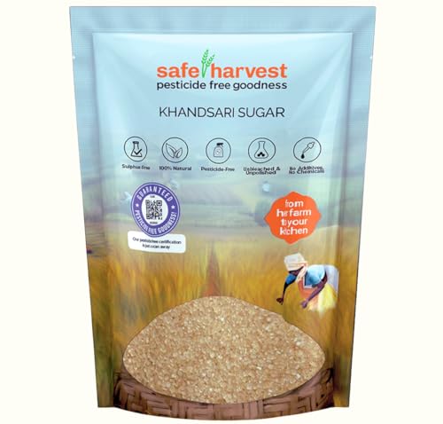 Image of Safe Harvest Khandsari Sugar | Pesticide-Free | Sulphur-Free & Unrefined | Artisanal & Chemical-Free | Sourced from Women Farmers | Tested for 231 Pesticides | 1 kg
