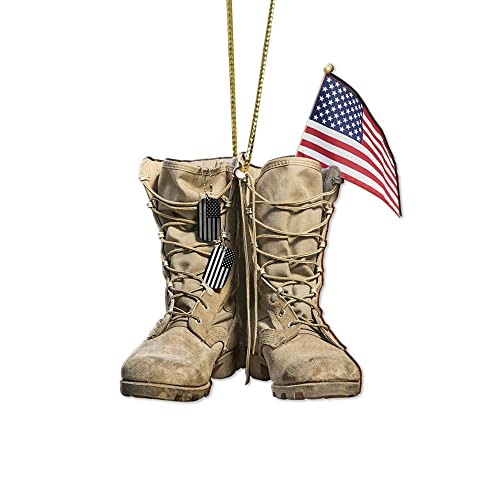 Wodoro Us Army Veteran Boots 2D Flat Wood Ornament (Not 3D), American Soldiers Veterans Day Christmas, Christmas Tree Ornament, Gift For Veterans, Usa Patriotic Ornament, Us Army Military Memorial Day #TOP10