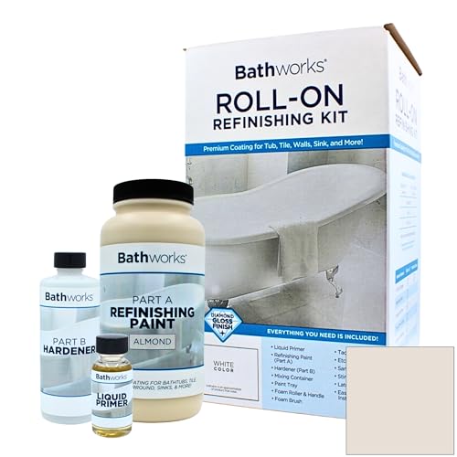 Bathworks Roll-On Refinishing Kit - 22 fl oz, High Gloss Alm...