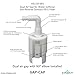 Dual Air Gap for Water Softener and Reverse Osmosis with 5/8 or 1/2-inch and 3/8 or 1/4-inch inlets, 1-1/2 or 2-inch Standpipe (8500, GAP-CAP, AG130-001)