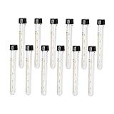 Cabilock 12 pièces Tubes à Essais Verre Transparent avec Bouchons à Vis Noirs Tubes de ...