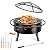 Leonyo 30 Inch Fire Pit, Wood Burning Fire Pits for Outside with Lid & Poker Accessories Kit, 2 in 1 Round Outdoor FirePit with Spark Screen for Outside, Patio, Backyard, Picnic, Party