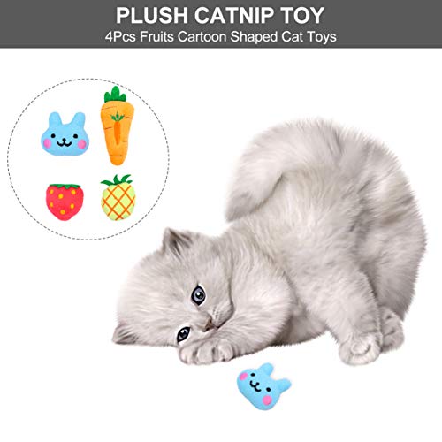 Popetpop Brinquedos interativos para gatos de interiores, gatinhos, mastigáveis, gatos, frutas, dese