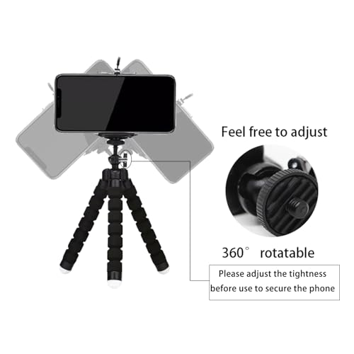 Mini Tripod,Sponge Tripod with Phone Holder Flexible Bracket with Wireless Remote and Smartphone Clamp,for Mobile Phones and Cameras