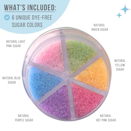 Image of Sweets Indeed Dye Free Sugar Sprinkles, Pastel 6 Cell Edible Sprinkle Mix Perfect for Spring Cake Decorations Baking Ice Cream Cookies Cupcake Topper (Pastel Sugar)