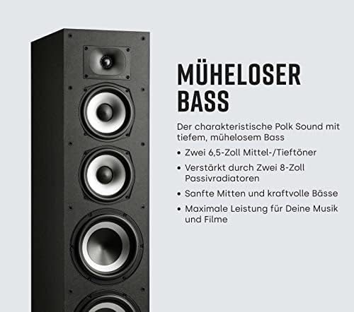 Bild 2 - Polk Audio Monitor XT70 Hochauflösender Standlautsprecher, HiFi Und Heimkino Lautsprecher, Hi-Res Zertifiziert, Dolby Atmos Und DTS:X Kompatibel (Stück), Schwarz