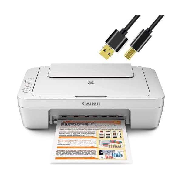 Canon PIXMA MG Series All-in-One Color Inkjet Printer, 3-in-1 Print, Scan, and Copy or Home Business Office, Up to 4800 x 600 Resolution, Auto Scan Mode, with 6 ft NeeGo Cable