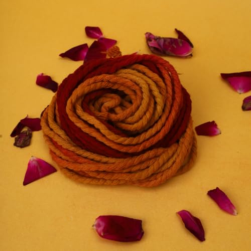 Image of Twisted Cotton Wicks- Pack of 12 | Akhand Jyot Batti for Diya | Cotton Moli Thread for Pooja, Arti, Mandir, Oil Lamp, Aarti, and Meditation Special in Red and Yellow Colour