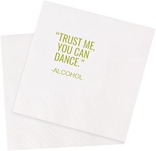 Funny Cocktail Napkins 100Pcs Trust Me You Can Dance Alcohol Paper Disposable Party Napkins For Bachelorette Bridal Shower Birthday New Year's Eve Girls' Night Party 5 x 5 2-ply (Alcohol)