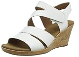 sandalia anabela 40  Rockport Briah Asymetric, Sandalias de Plataforma para Mujer, Blanco (White 001), 40 EU