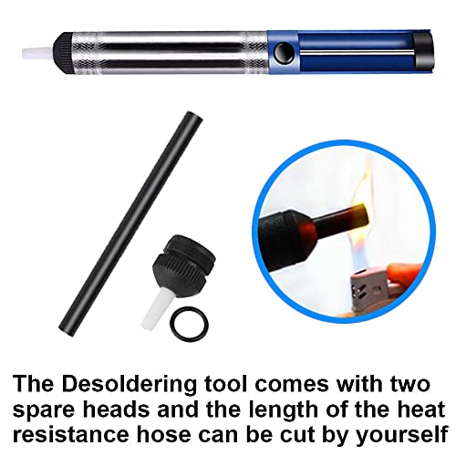 Image of Soldering Tip Cleaner Kit Soldering Iron Tip Cleaner for Solder Tip Cleaning with Brass Ball Wire, Desoldering Wick, Spare Nozzle, Heat Resistance Hose, 2PCS Sponge
