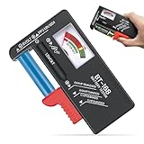 Testeur de Piles Universel, Testeur de Numérique Pointeur Piles pour AA AAA C D 9V 1.5V Batterie Bouton Vcontrôleur de Tension de Batterie Fonctionne Sans Pile Précis et Portable (Modèle: BT 168)