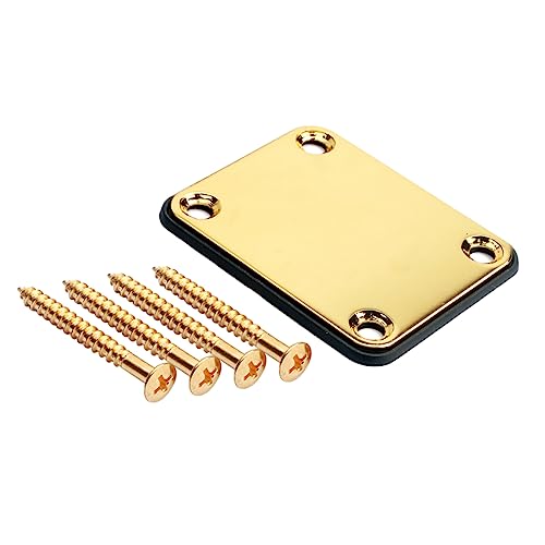 CIMAXIC 金パッド補強プレート Gv106 エレキギターネックジョイントプレート 高強度ネジ付 軽量デザイン ギターパーツ