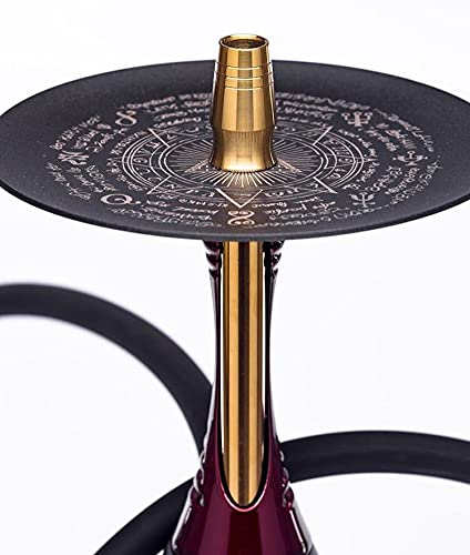 Shisha Komplett Set Edelstahl, Stainless Steel Hookah Mit Silikonschlauch Tabakkopf Kohlezange (Black) – Bild 6