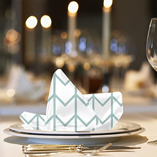 Chevron Stripe Cloth Napkins Set Of 6 Dinner Napkins Washable Table Napkin For Cocktail Home Wedding Banquet Party Restaurants 20 X 20 Inch #TOP2