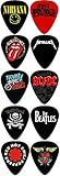 Rocking Bands Standard Guitar Picks with 10 Legendary Bands(071mm)