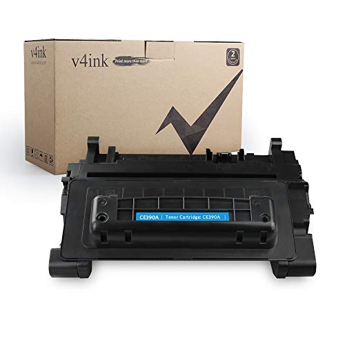 V4INK 1 Pack New Compatible Toner Cartridge Replacement for HP CE390A 90A, for use with HP Laserjet Ent 600 M601n M601dn M602n, HP Laserjet M4555 Series Printer