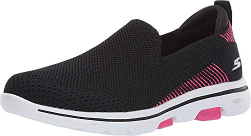 Sapatilha Go Walk 5-Prized, Skechers, Feminino, Preto/Rosa Choque, 36