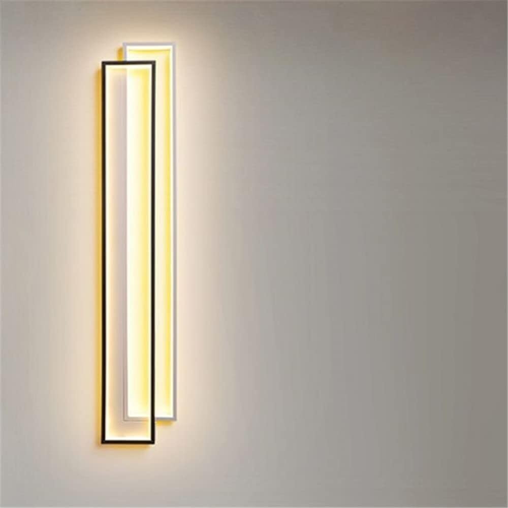 Kinkiety Prostokątny Drążek LED Kinkiet Zestaw Minimalistyczny Akrylowy Atmosfera na stolik nocny Trzeci bieg ściemniana lampa ścienna dekoracja wnętrz - czarny trzeci przełącznik ściemniany - 24
