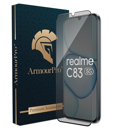 Image of ArmourPro Anti Glare Matte Tempered Glass for Realme C83 / P4 Lite and Realme Narzo 100 Lite - Anti Fingerprint Screen Protector, 9H Scratch Resistant, Smooth Touch, Edge-to-Edge Full Coverage