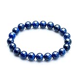 [京珠堂] パワーストーン 天然石 無着色 まるで地球 ラピスラズリ ブレスレット 幸運 判断力 誕生石 12月 メンズ レディース AAAA 鑑別済み (10mm, 18cm)