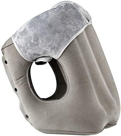 simptech Inflatable Travel Pillow,Airplane Pillow with Super Soft Slipcover,fabric pvc, Big Valve Design Inflate and Deflate in Seconds, Unfolding Used As Lumbar Support